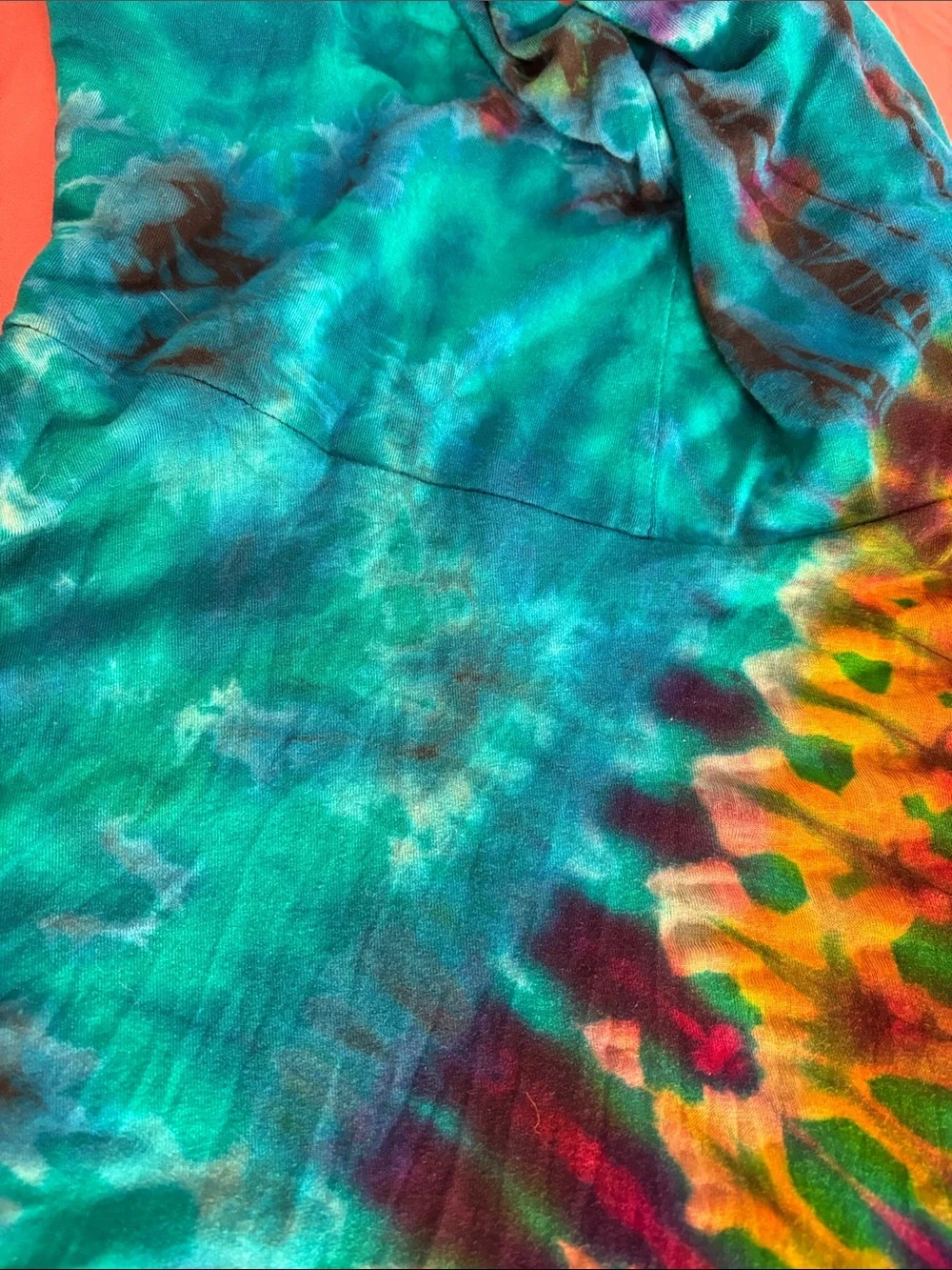 Jayli - Turquoise Tie-Dye Sleeveless Maxi Dress w/ Scoop Back Festival Dance Fun